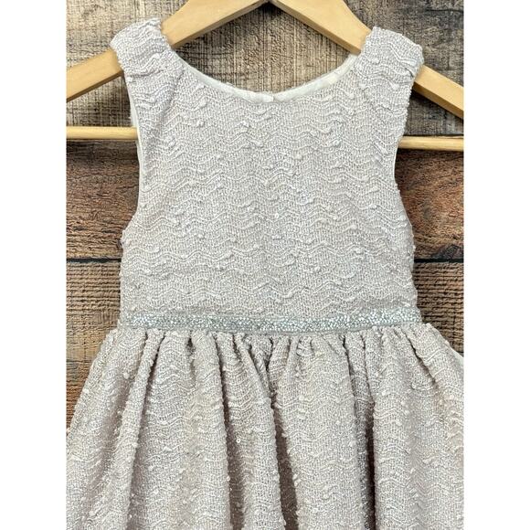 BLUEBERI BOULEVARD Little Girls Sz 4T Sleeveless Bubble Dress Silver NWT Holiday - Picture 2 of 12
